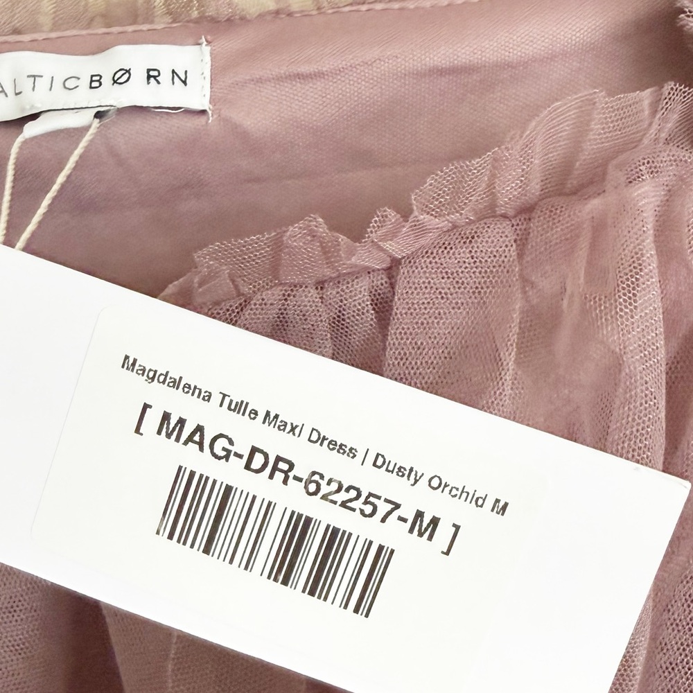 Baltic Born Magdalena Tulle Dusty Orchid Maxi Dress Size Medium - Picture 5 of 8